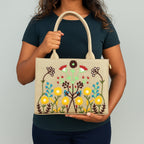 WOODY FLORA CANVAS - BEIGE - M038