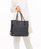 CHECKERED TOTE - BLACK - M073