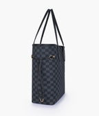 CHECKERED TOTE - BLACK - M073