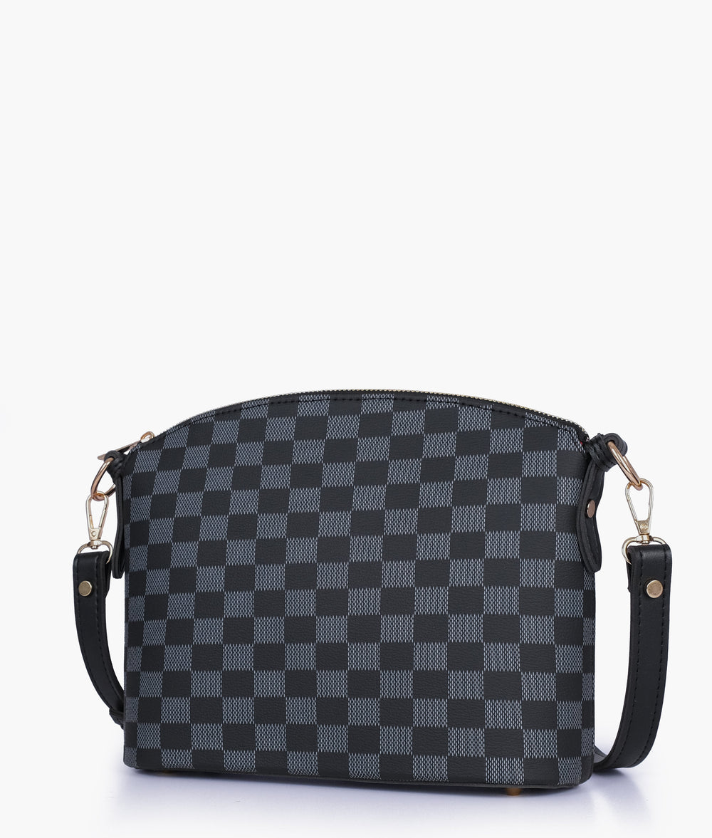 CHECKERED DUO TOTE - BLACK - M072 