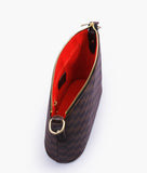 CHECKERED DUO TOTE - BROWN - M072 
