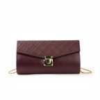 SQUARE QUILTED CLUTCH - MAROON -M026 WestStyle