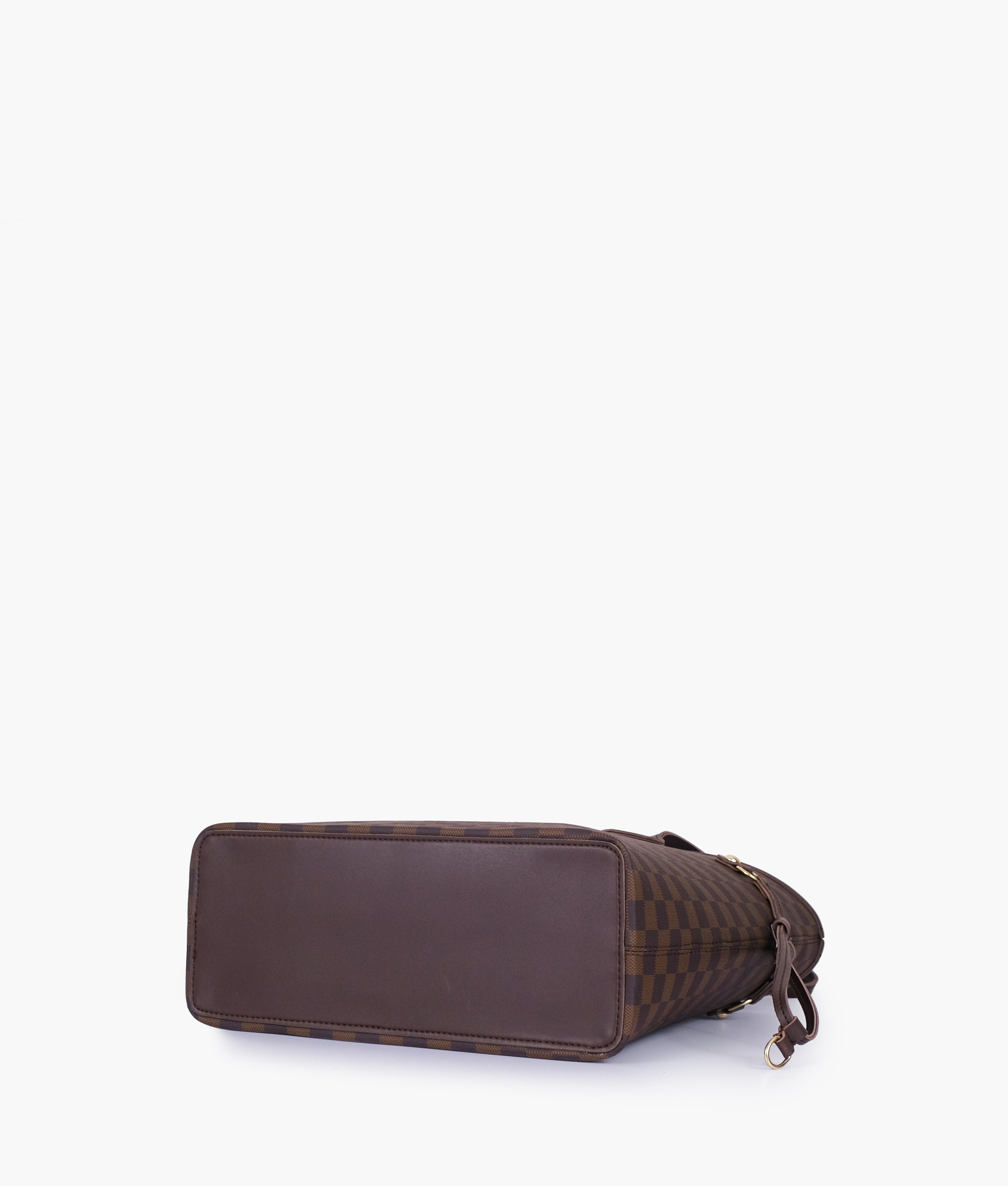 CHECKERED TOTE - BROWN - M072