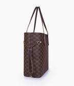 CHECKERED TOTE - BROWN - M072