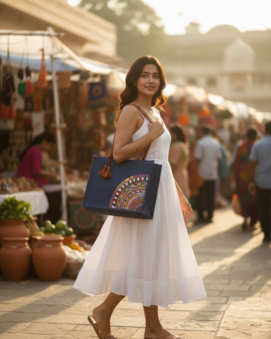 DESERT JUTE CANVAS - NAVY BLUE - M050