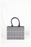 Monochrome Embroidery Bag - Front Lit