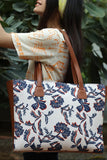 FLORA NAVY SIDE REXINE CANVAS - M107 