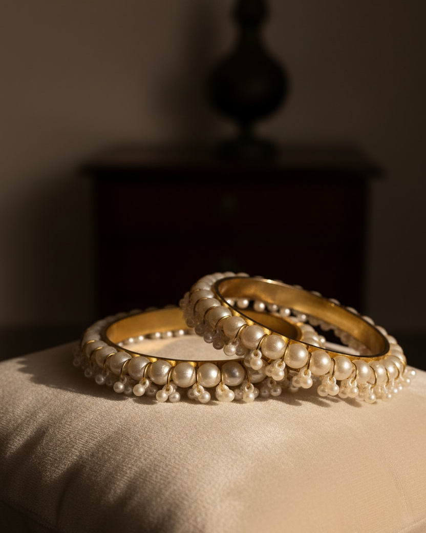 Pearl Bangles Moody Editorial