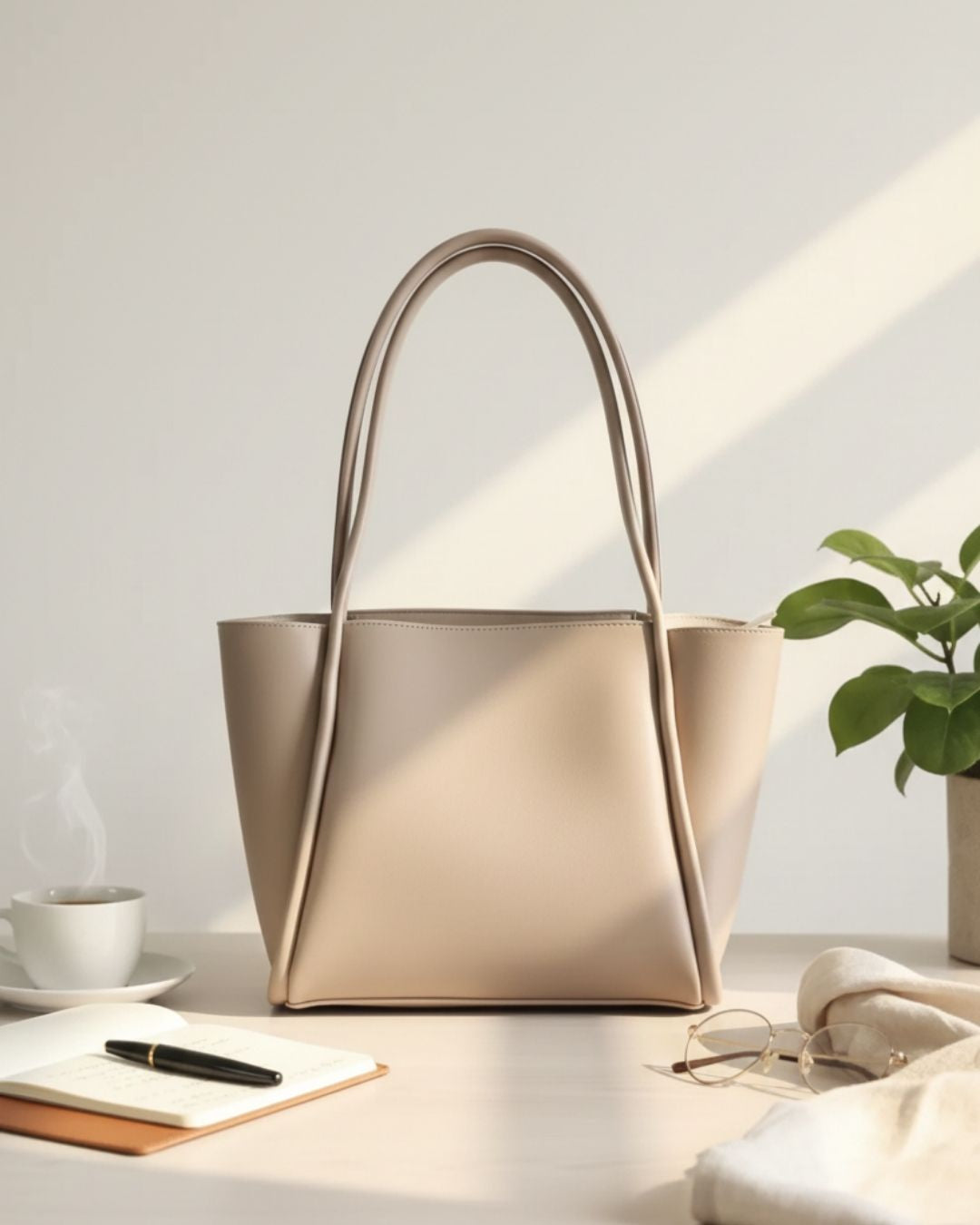 PYRAMID TOTE - BLACK - M002