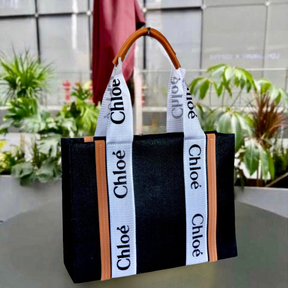 CHLOE CANVAS TOTE - GRAY - M074