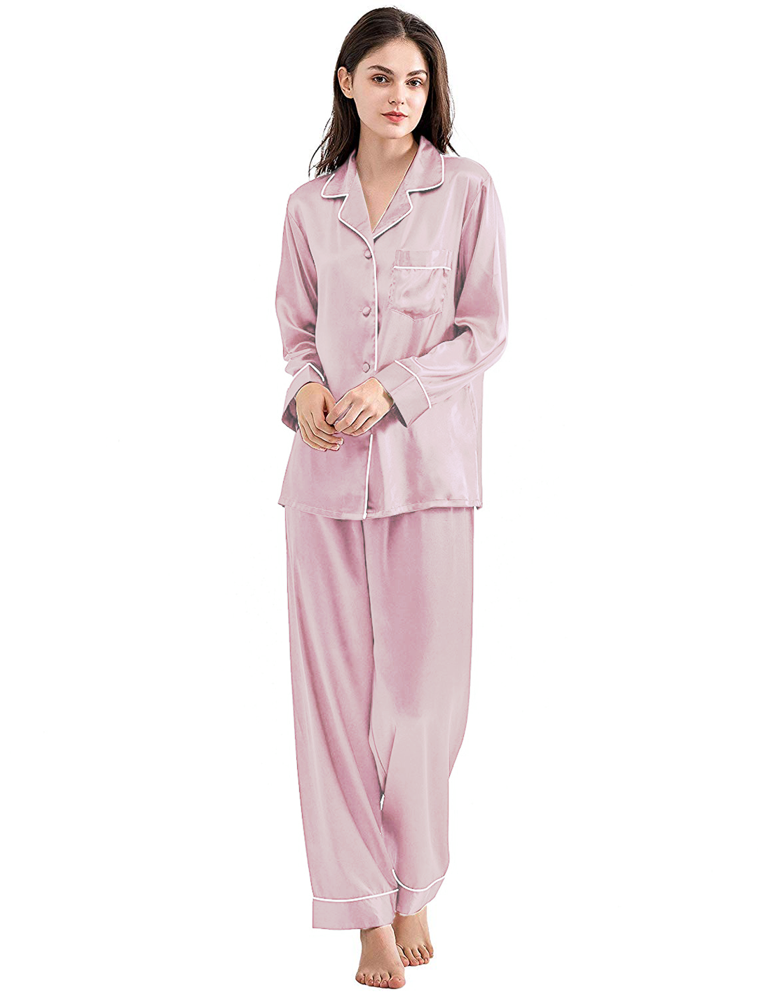SILK PJ SET - BLACK - M048 WestStyle