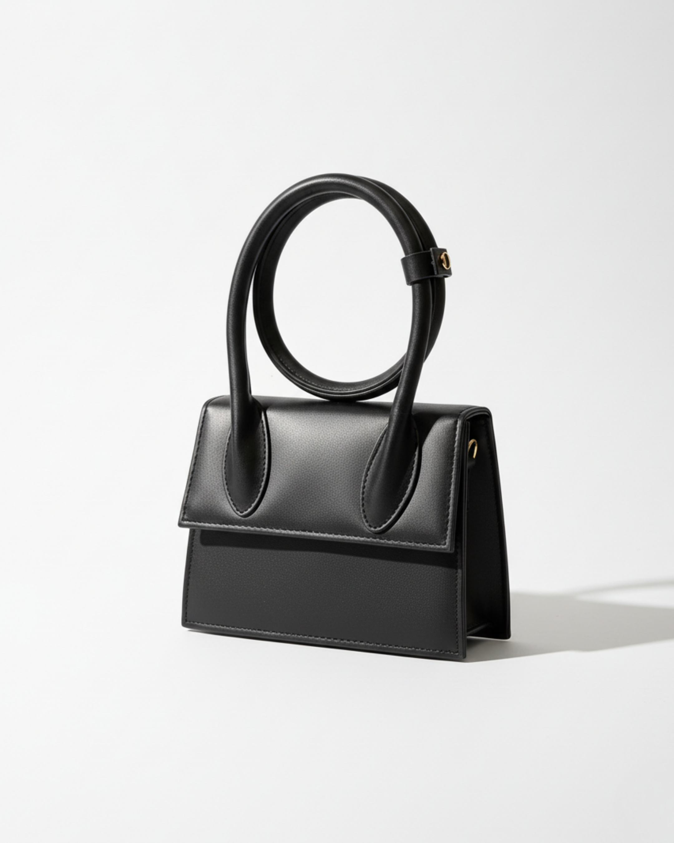 SWIRL HANDBAG - BLACK - M145