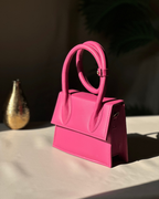 SWIRL HANDBAG - DARK PINK - M145