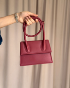 SWIRL HANDBAG - WINE RED- M145