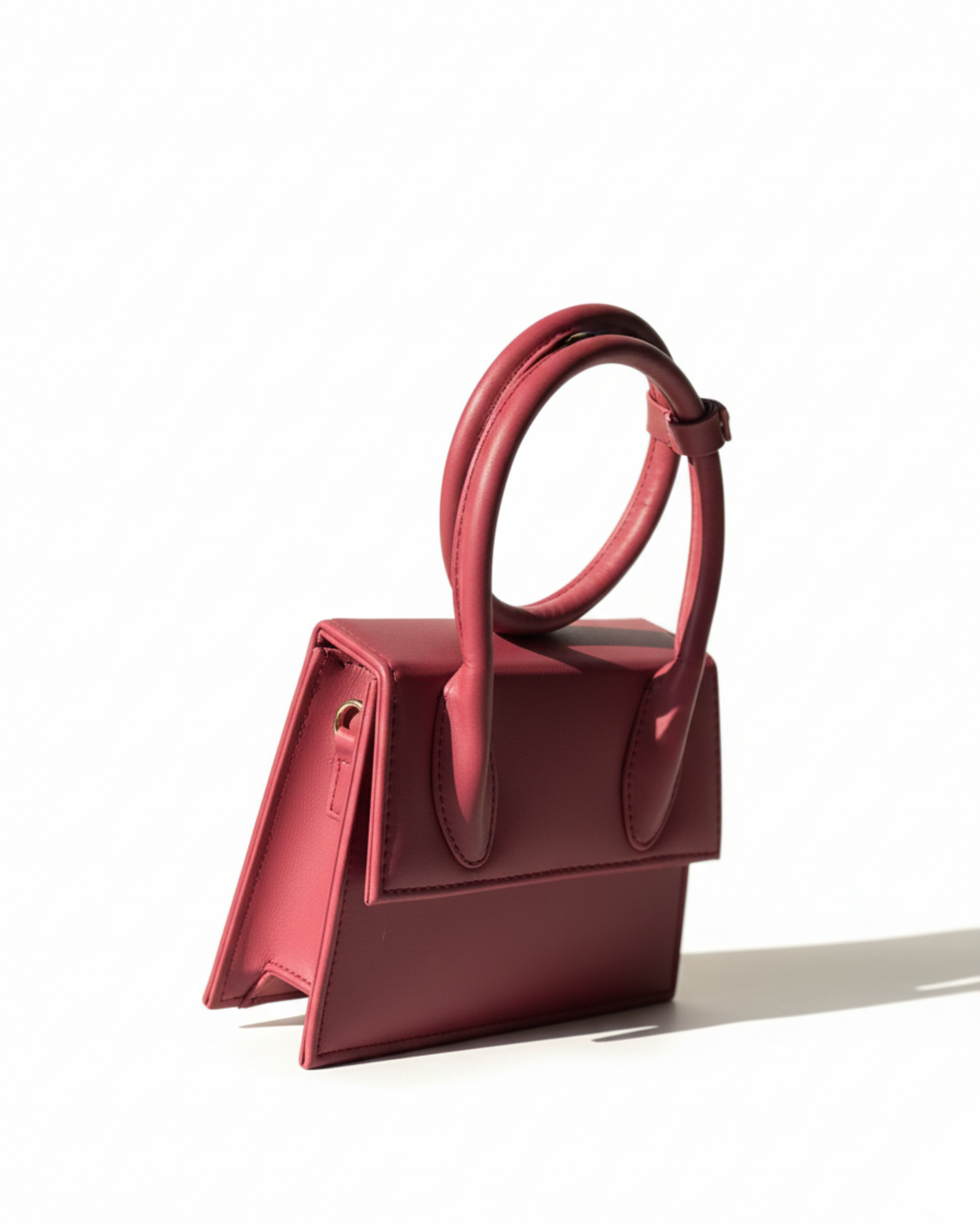SWIRL HANDBAG - WINE RED- M145