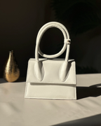 SWIRL HANDBAG - WHITE - M145