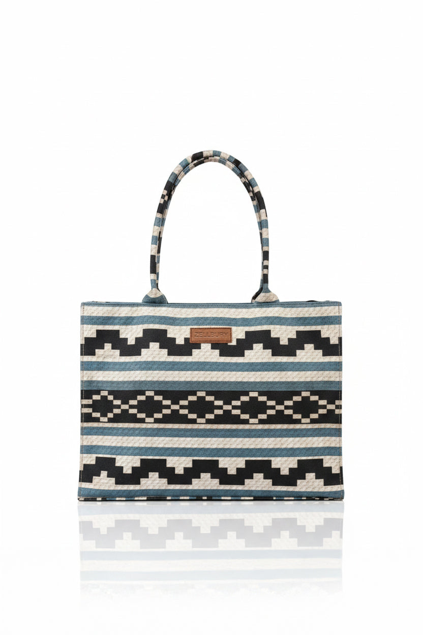 BLUE WAVE CANVAS TOTE - M152