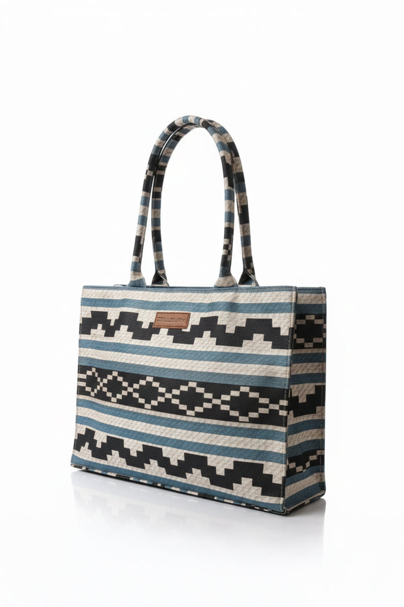 BLUE WAVE CANVAS TOTE - M152
