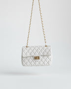 QUILTED BOX CROSSBODY - WHITE - M138