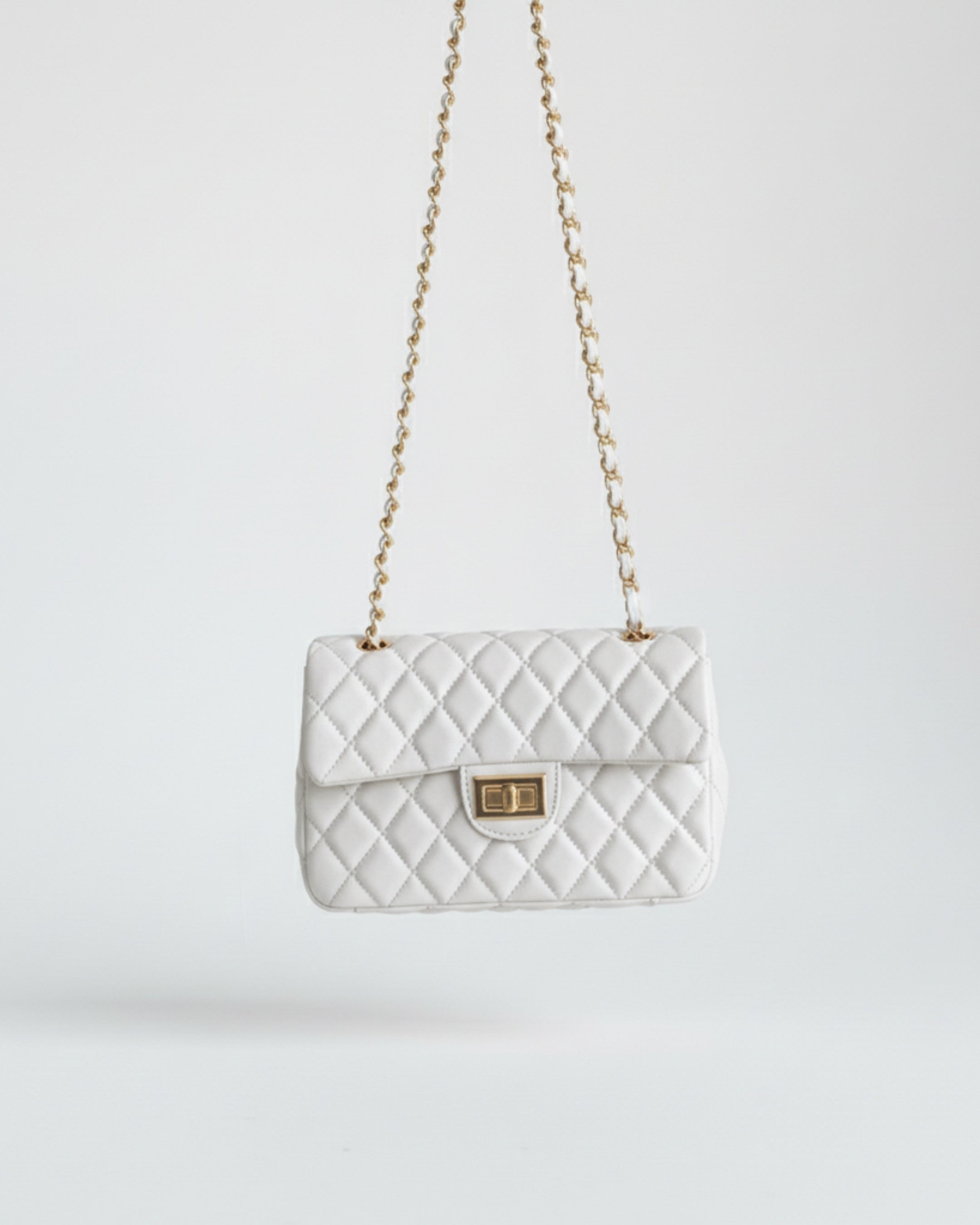 QUILTED BOX CROSSBODY - BLACK - M138